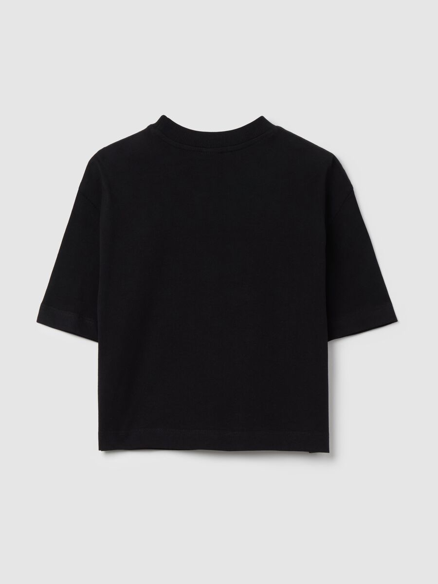 T-shirt crop in cotone con stampa Harry Potter _4
