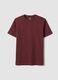 T-shirt rossa in puro cotone organico jersey regular fit_0