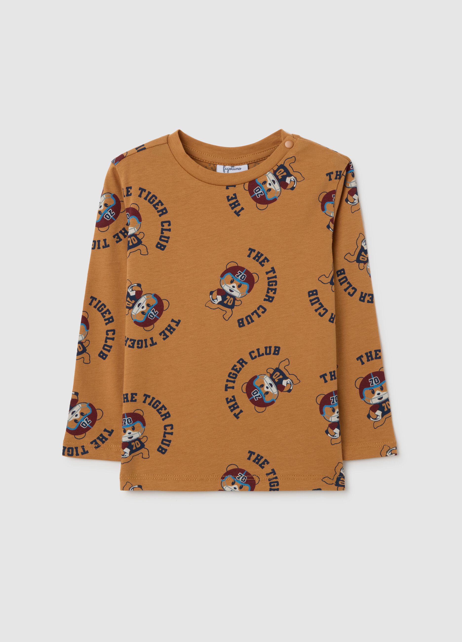 Brown pure cotton baby T-shirt regular fit