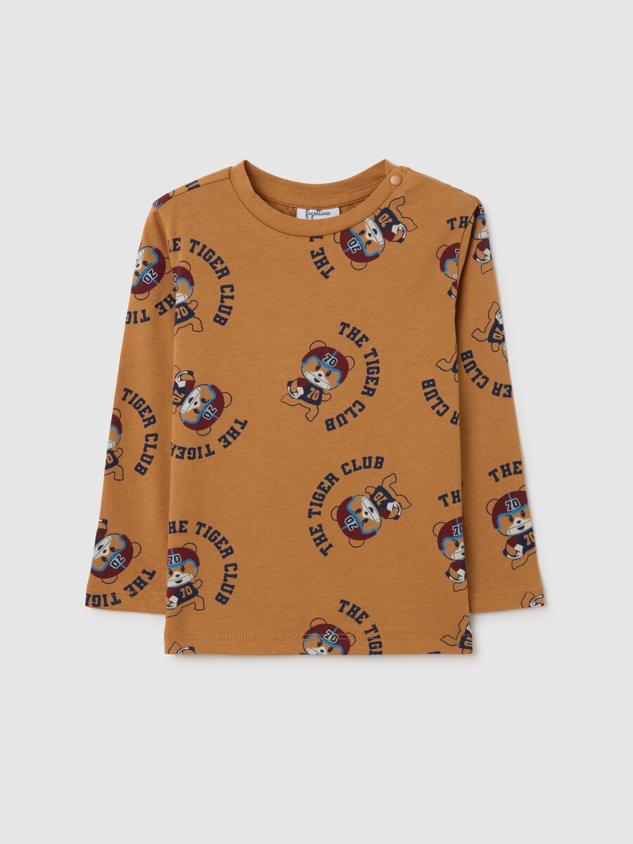 Brown pure cotton baby T-shirt regular fit_0