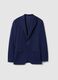 Blue Slim Fit Jacket with Notched Lapel_4