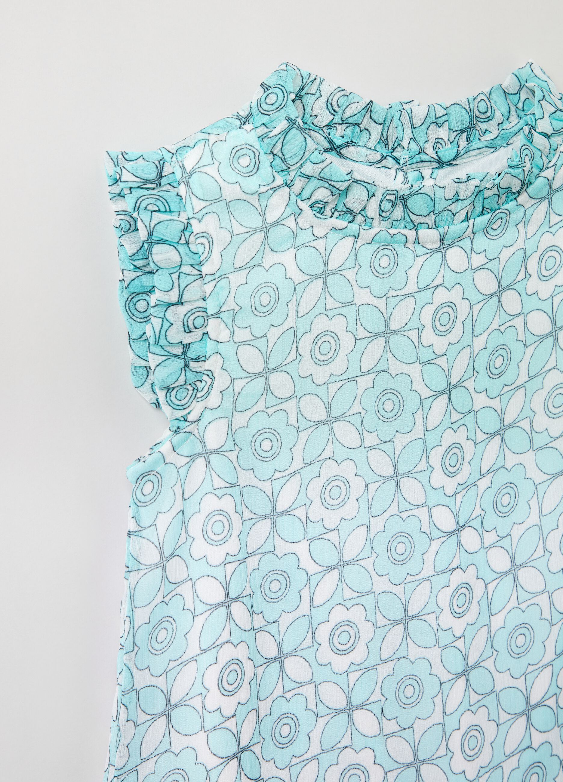 Blusa con rouches e stampa floreale_2