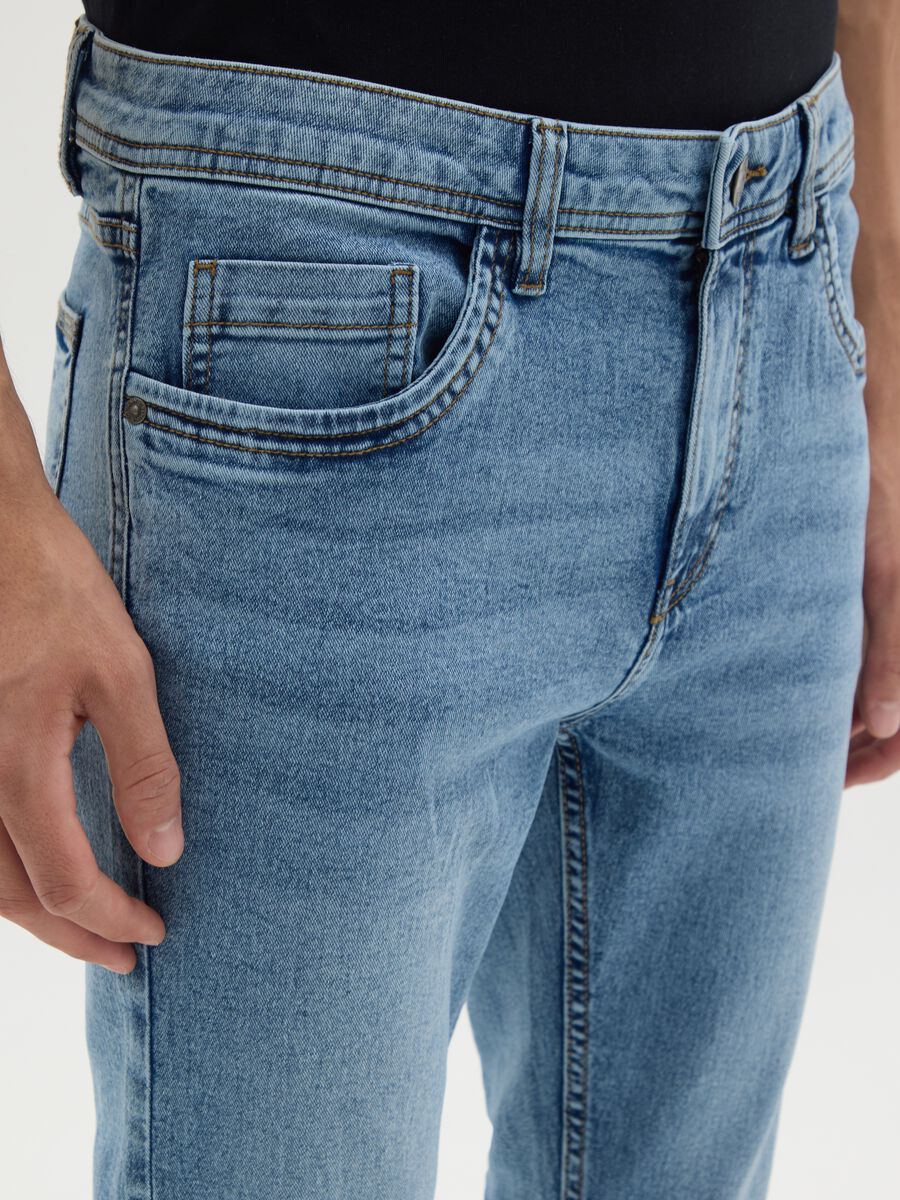 Men's Super Skinny Light Blue Denim Jeans_2