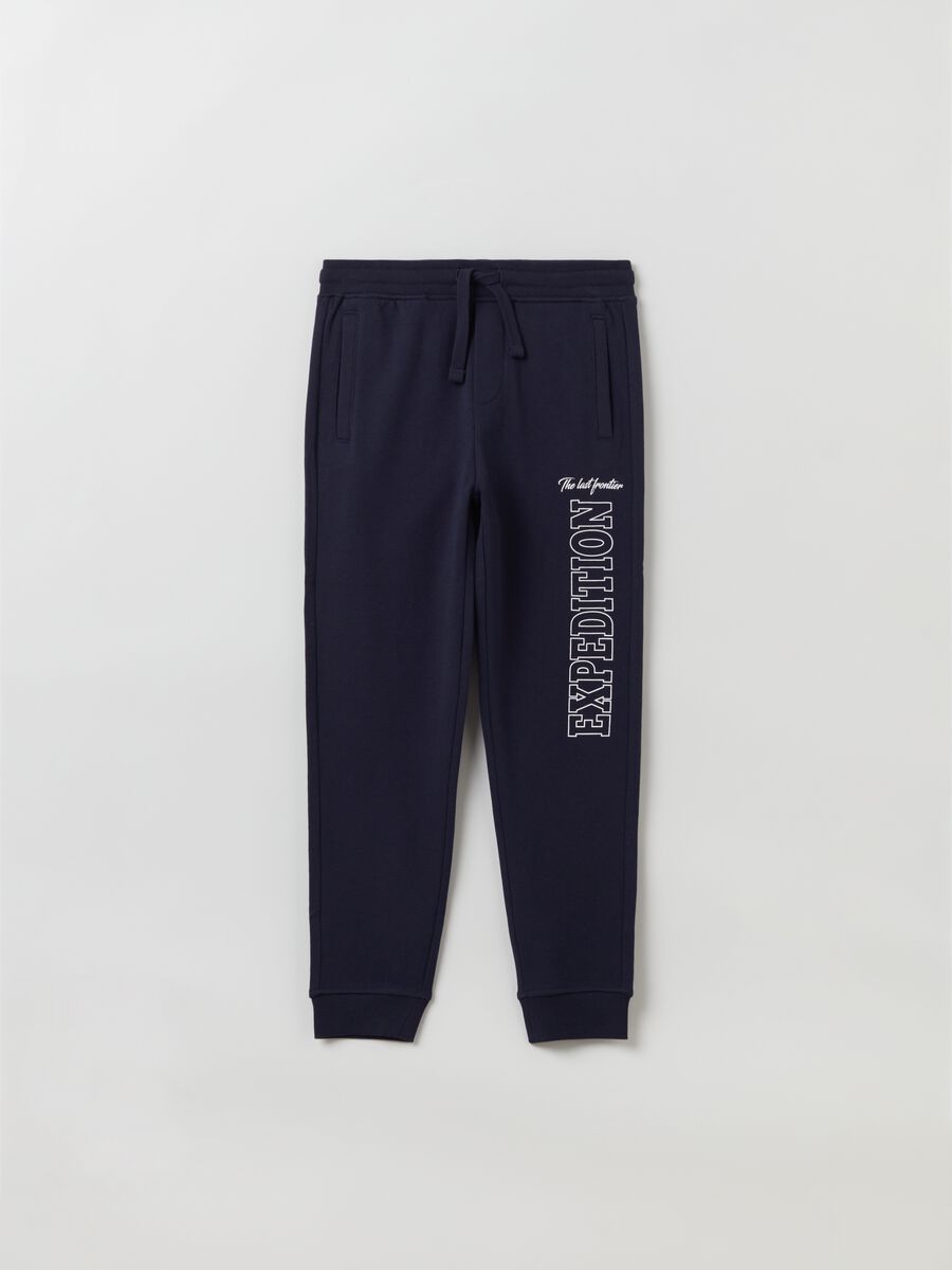 Joggers in felpa con stampa lettering_0