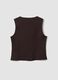 Gilet marrone in punto Milano di viscosa elasticizzata regular fit_6