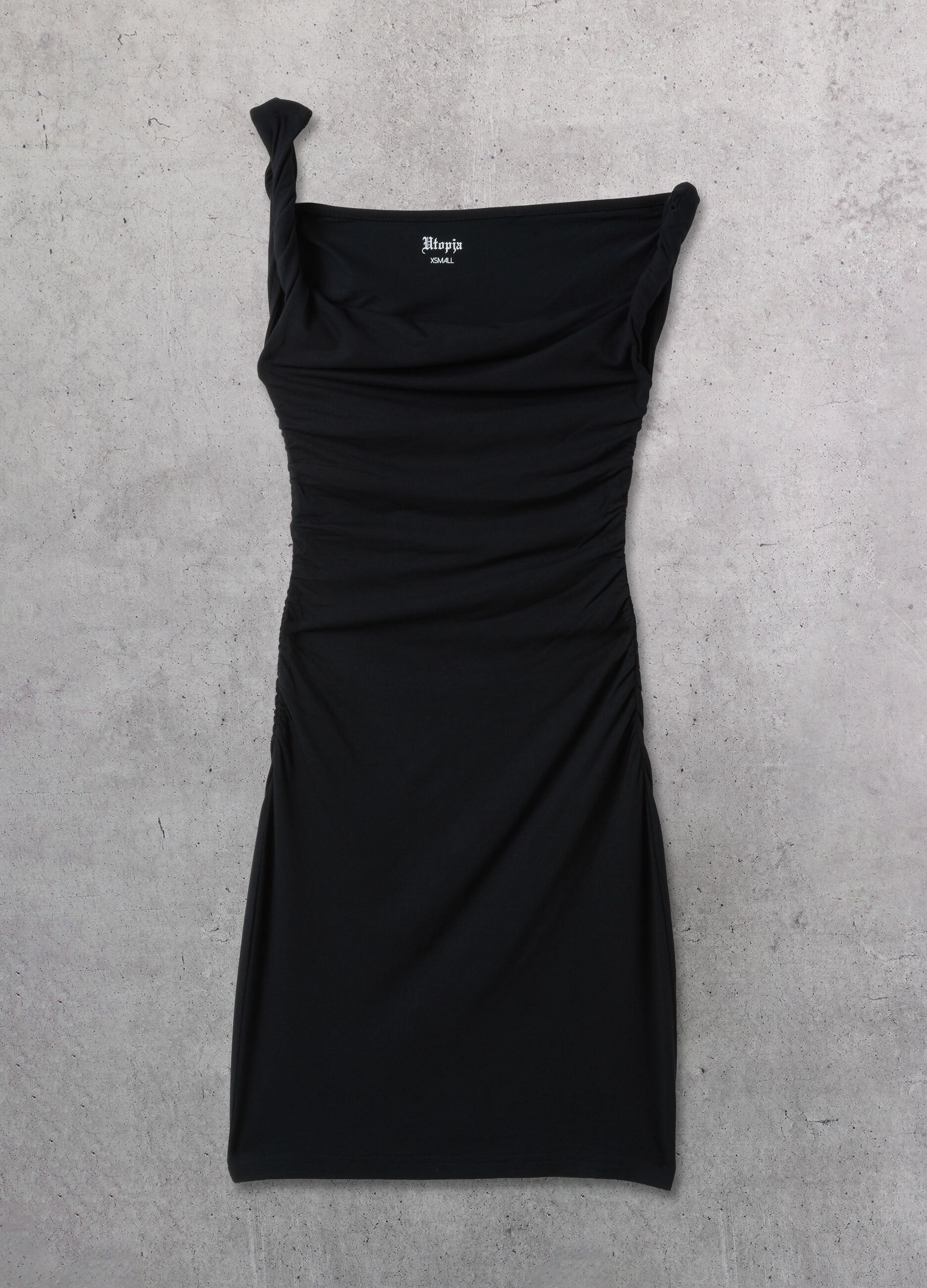 Black Asymmetrical Mini Dress