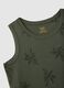 Kids' pure cotton green tank top regular fit with print_3