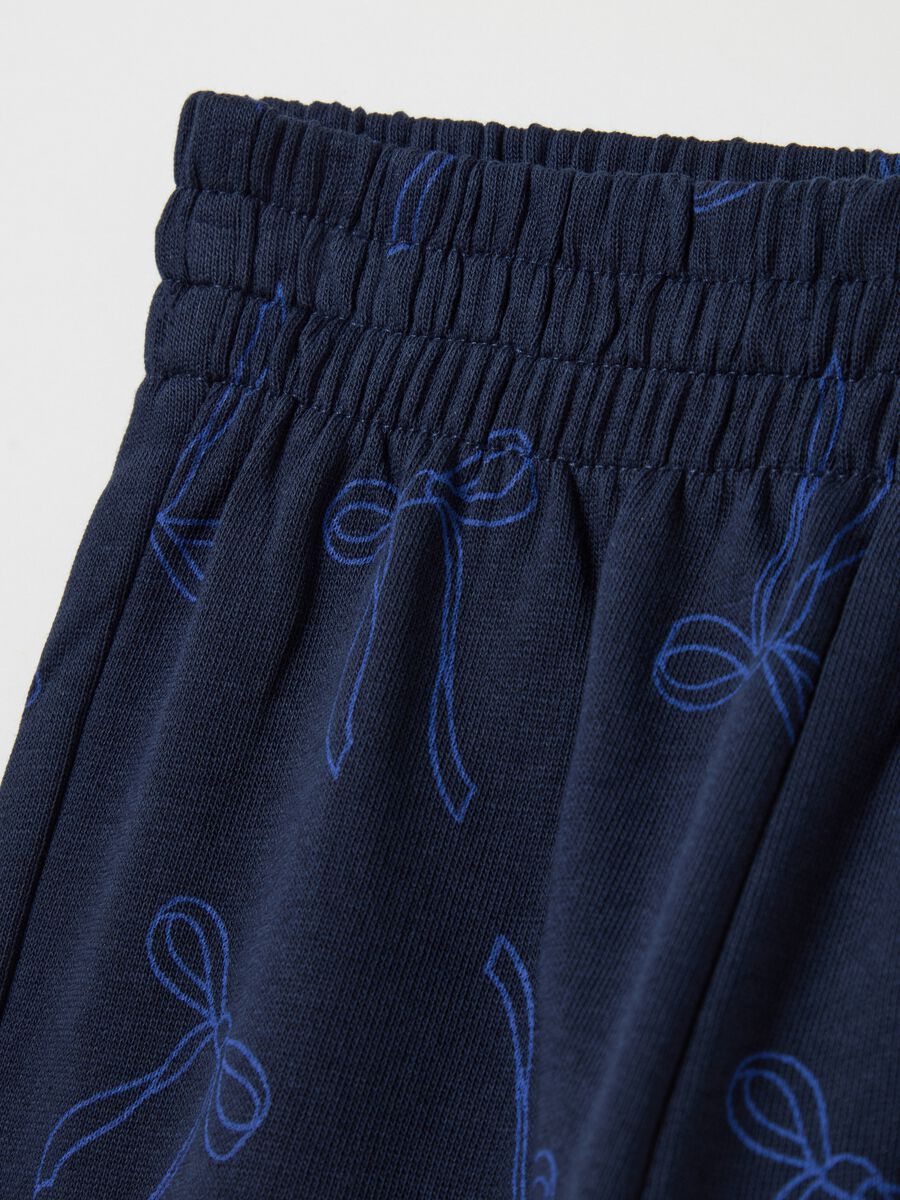 Cotton joggers with elasticated trims and print_2