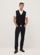 Black deep V cotton blend waistcoat regular fit with buttons_1