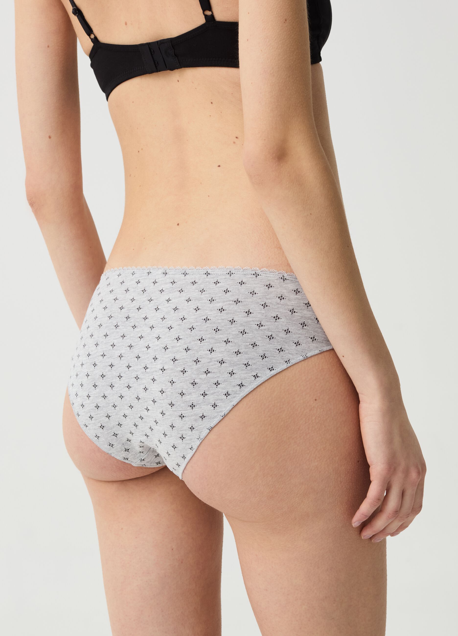 Five-pack patterned organic stretch cotton briefs