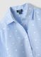 Blue striped pure cotton shirt with hearts for girls_1