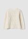 White regular-fit knitted cardigan in stretch organic cotton_1