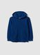 Blue hooded sweatshirt in pure organic cotton for boys, regular fit_0