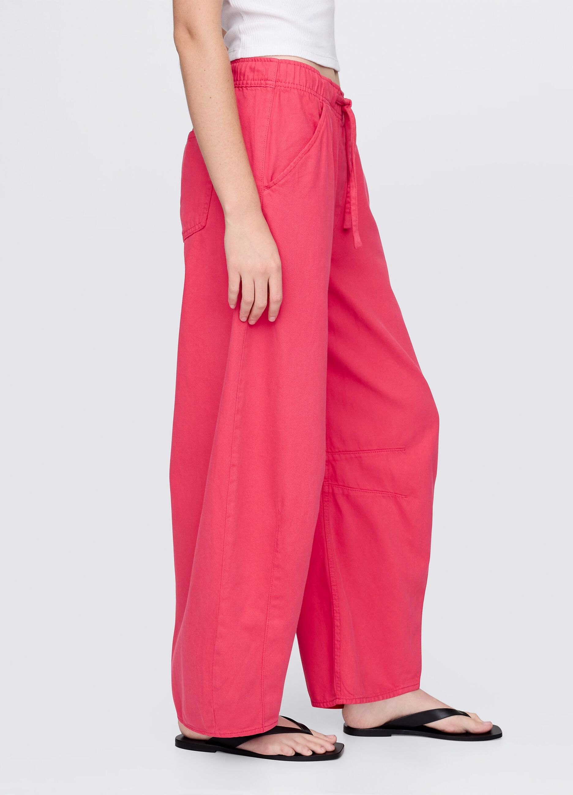 Pink Lyocell and cotton trousers