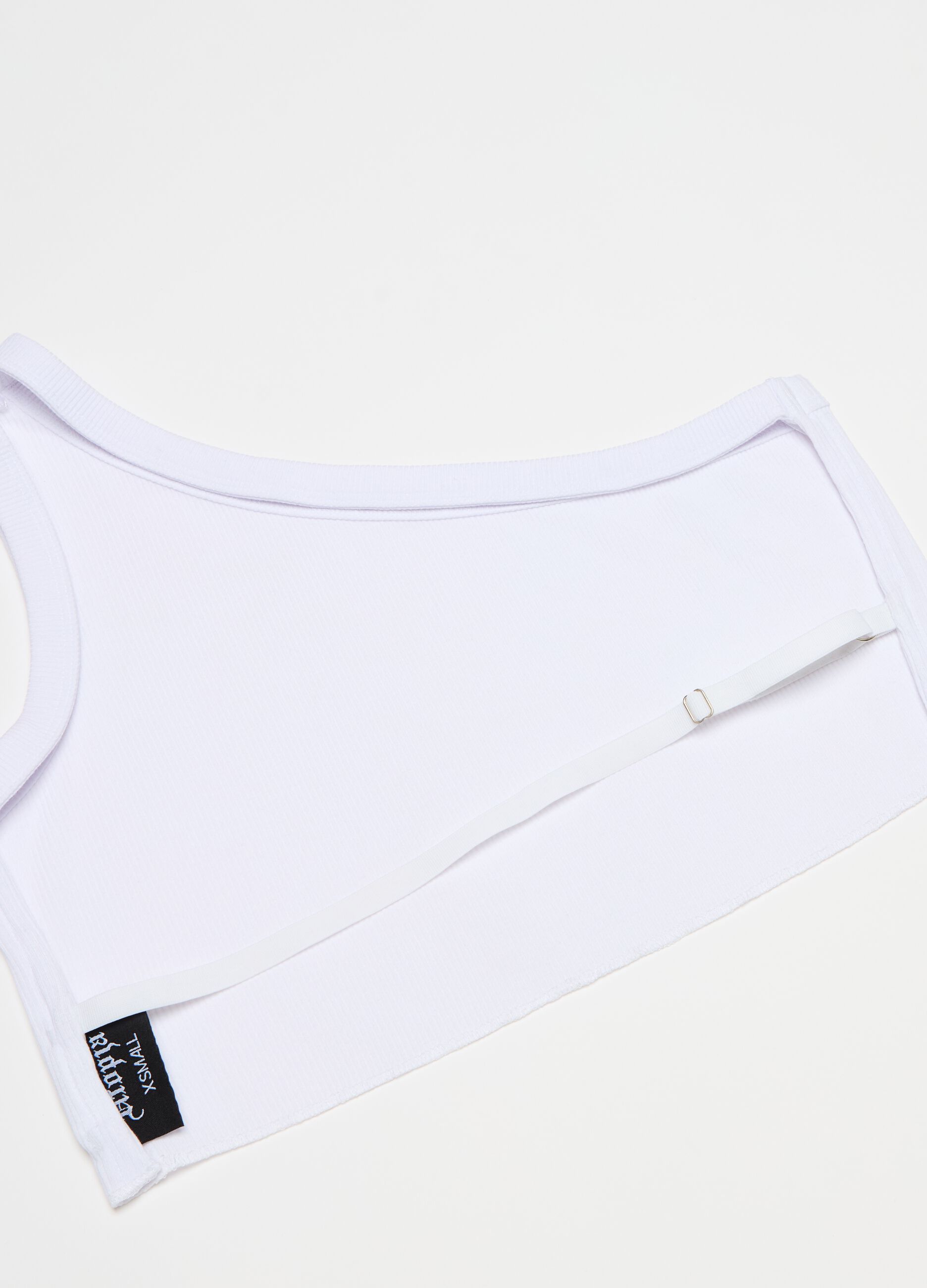 One-Shoulder Backless Tank White