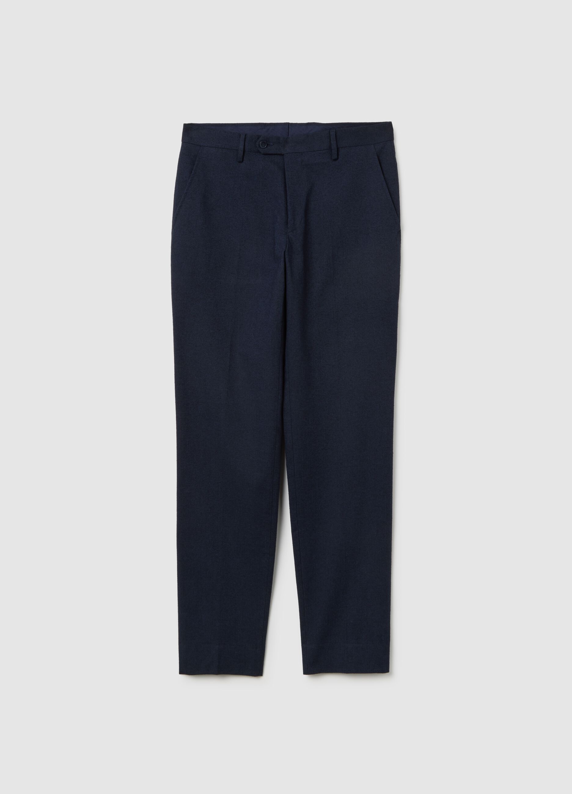 Pantaloni in cotone elasticizzato blu slim fit