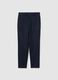 Pantaloni in cotone elasticizzato blu slim fit_0