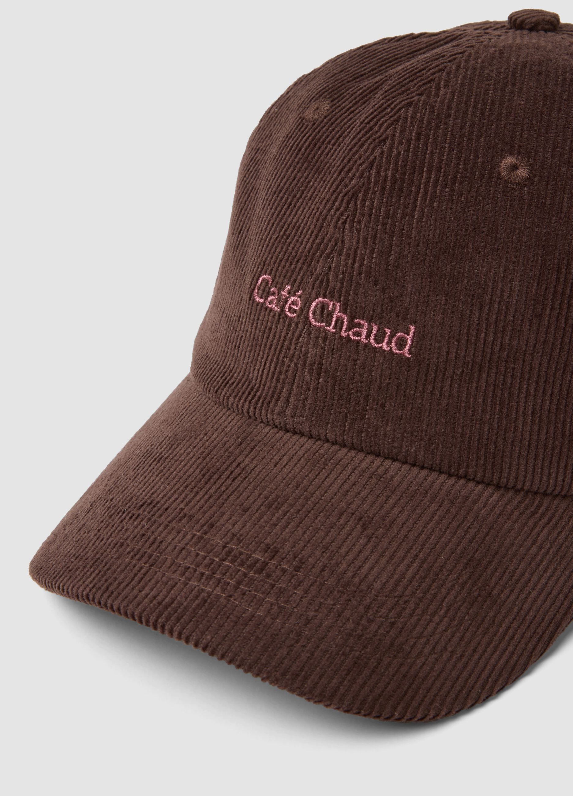 Brown pure cotton ribbed cap