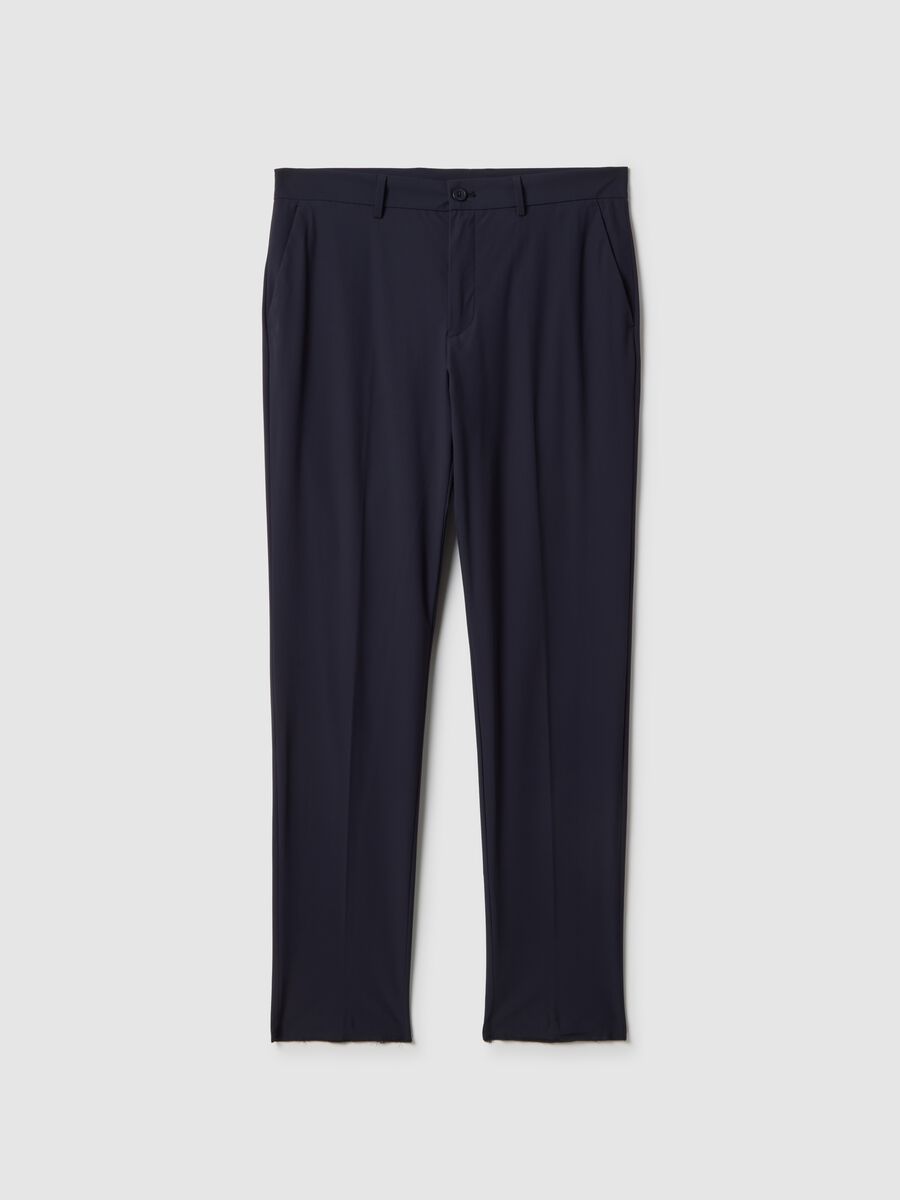 Pantaloni formali blu regular fit_4