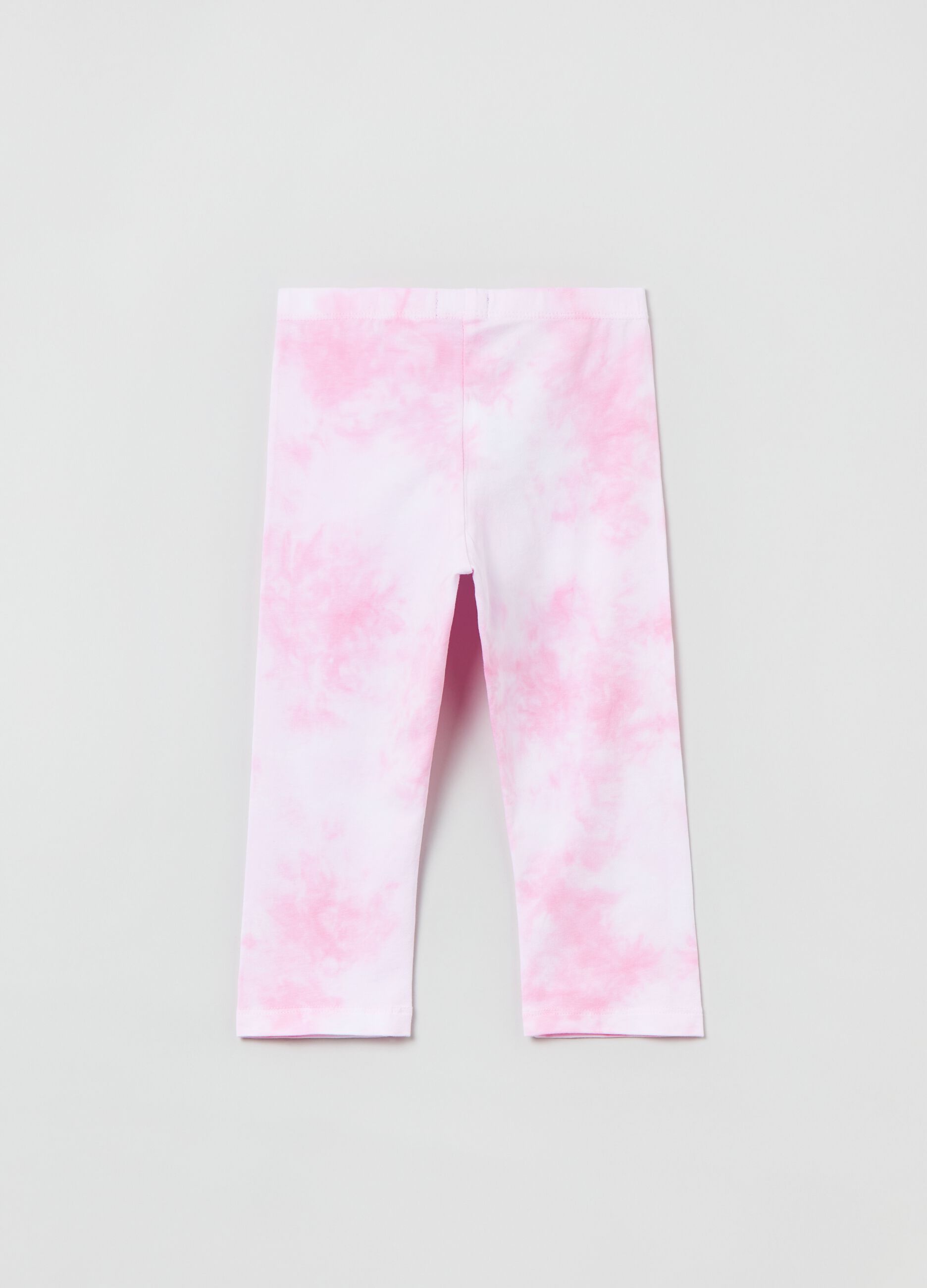 Leggings in stretch cotton with tie dye pattern