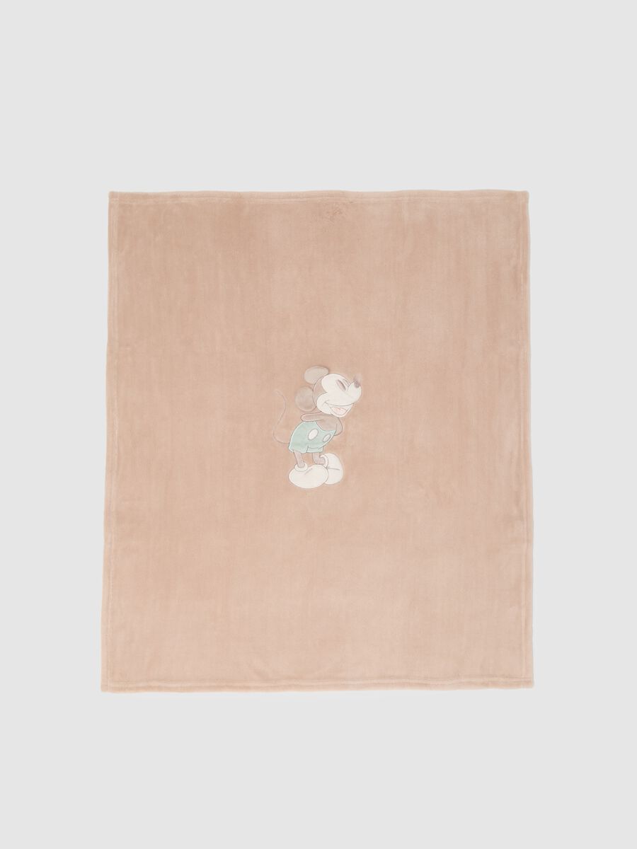 Beige baby blanket with Mickey Mouse embroidery_1