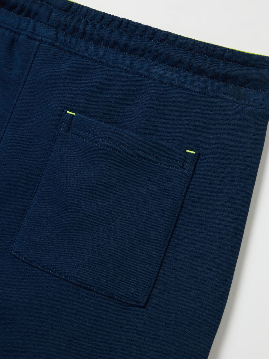 Men's dark blue cotton blend shorts regular fit_5