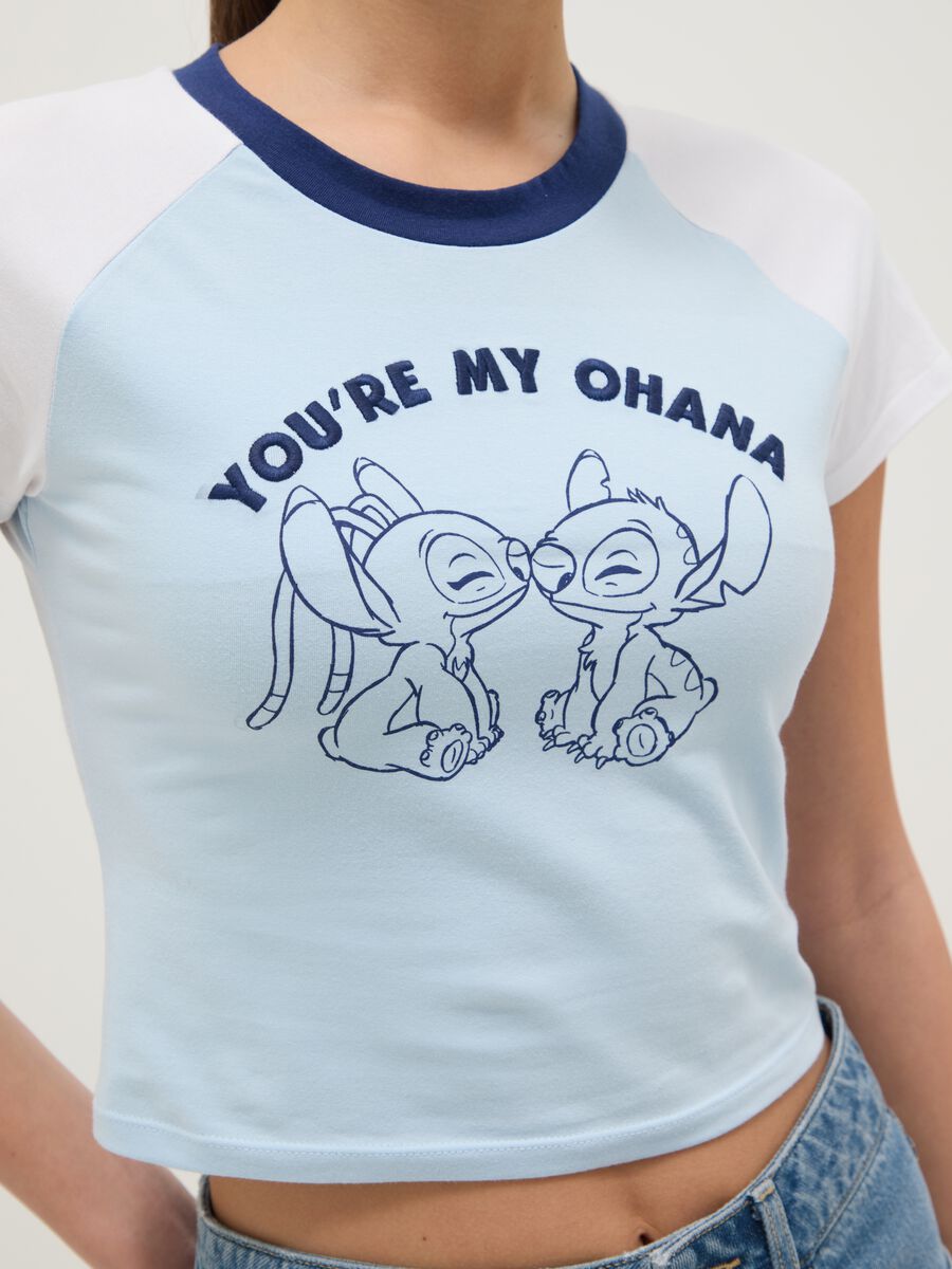 Multicoloured regular fit cotton blend t-shirt with Lilo & Stitch print_3