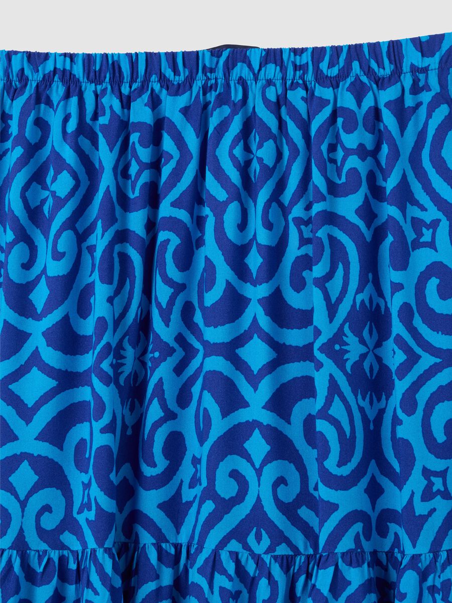 Women's long multicolour skirt in pure viscose, regular fit_1