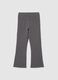 Girl's grey flare treggings in stretch cotton_0