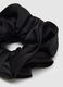 Black satin women's hair scrunchie_1