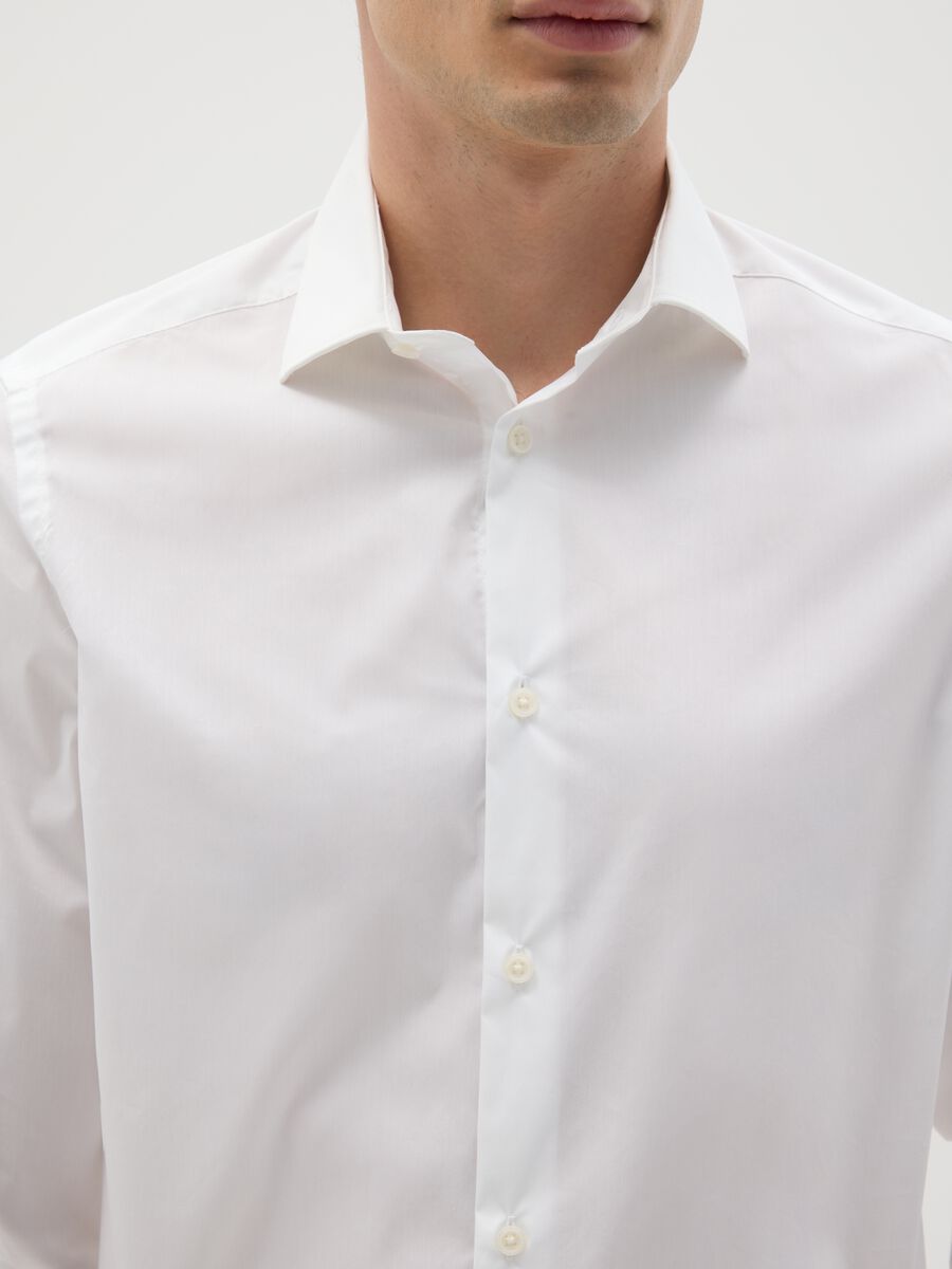 Men's Slim Fit White Blend Shirt_2