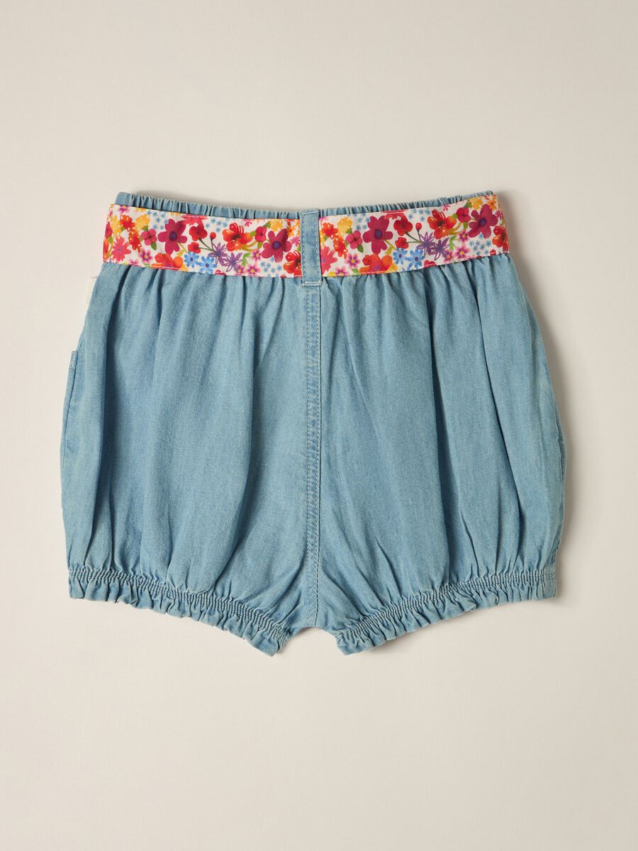 IANA Baby Girl Chambray Pure Cotton Shorts_1