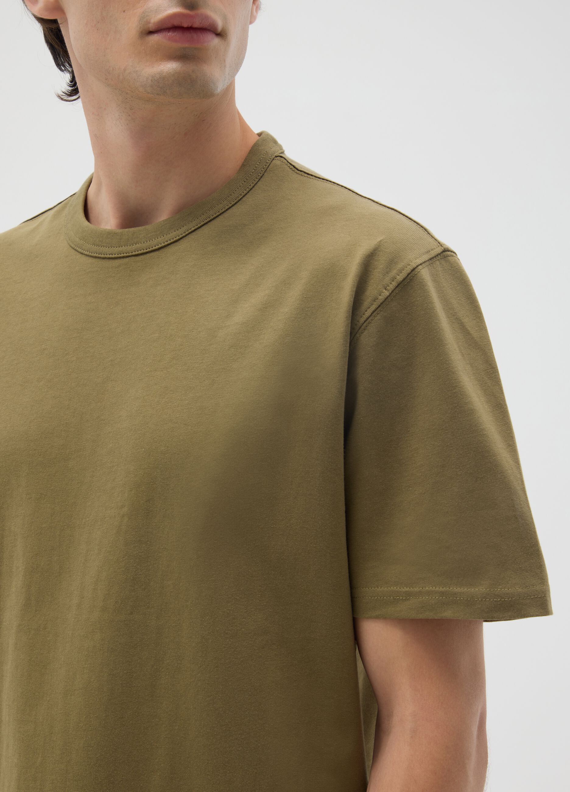 Brown pure cotton regular fit T-shirt