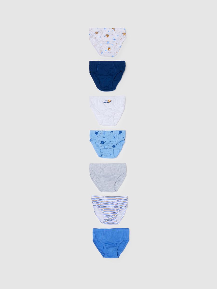 Set of 7 boys' briefs in multicolour pure cotton_0