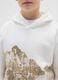 White Hooded Sweatshirt for Boys in Cotton Blend Relaxed Fit_2