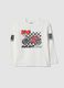 T-shirt bianca in cotone elasticizzato con stampa Ducati per bambino_0