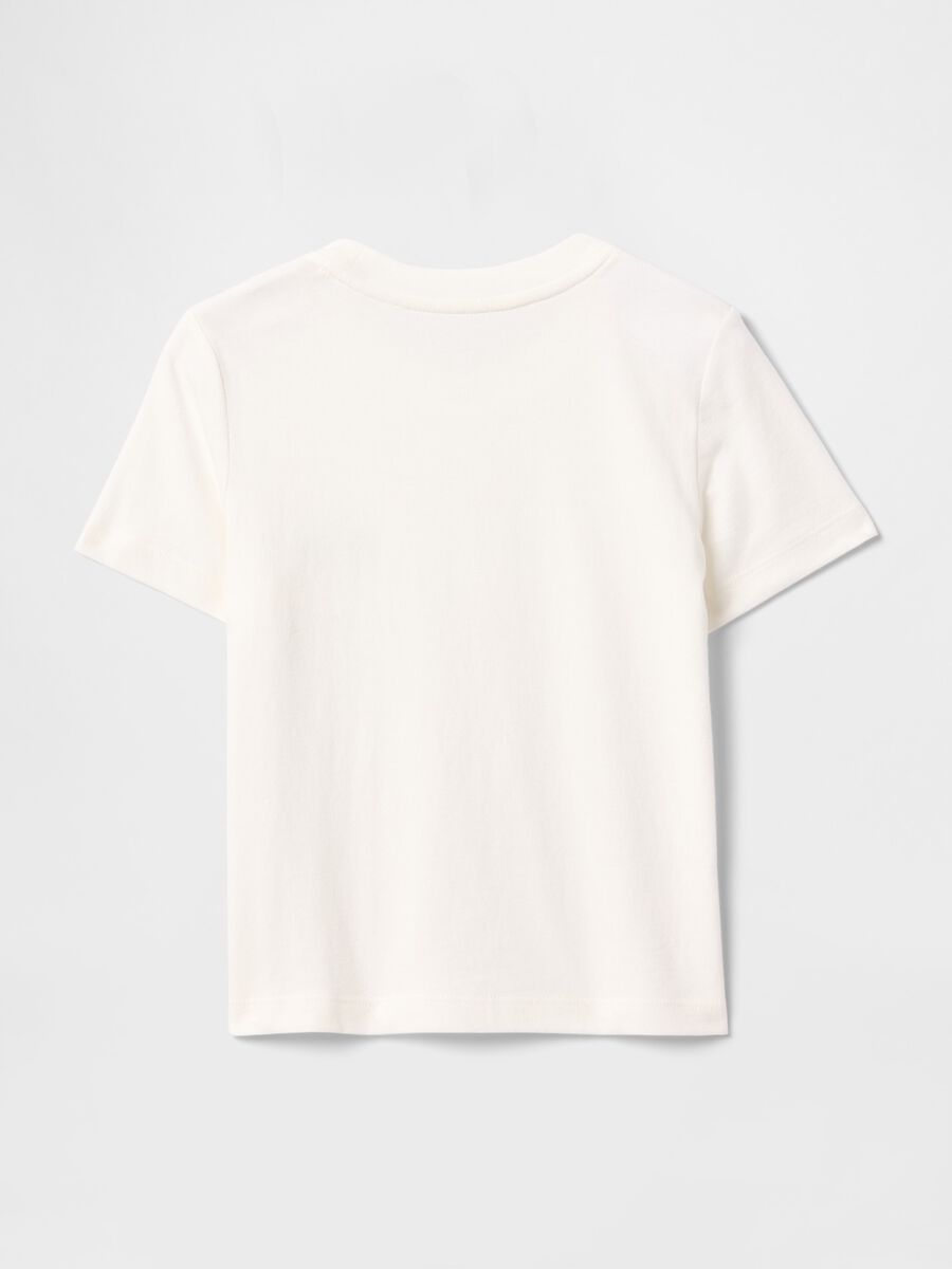 White Short Sleeve T-shirt with Pocket GAP Kids_1