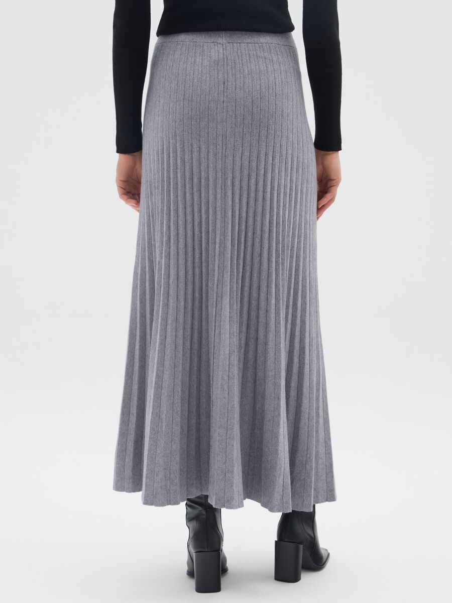Grey Pleated Long Skirt_2