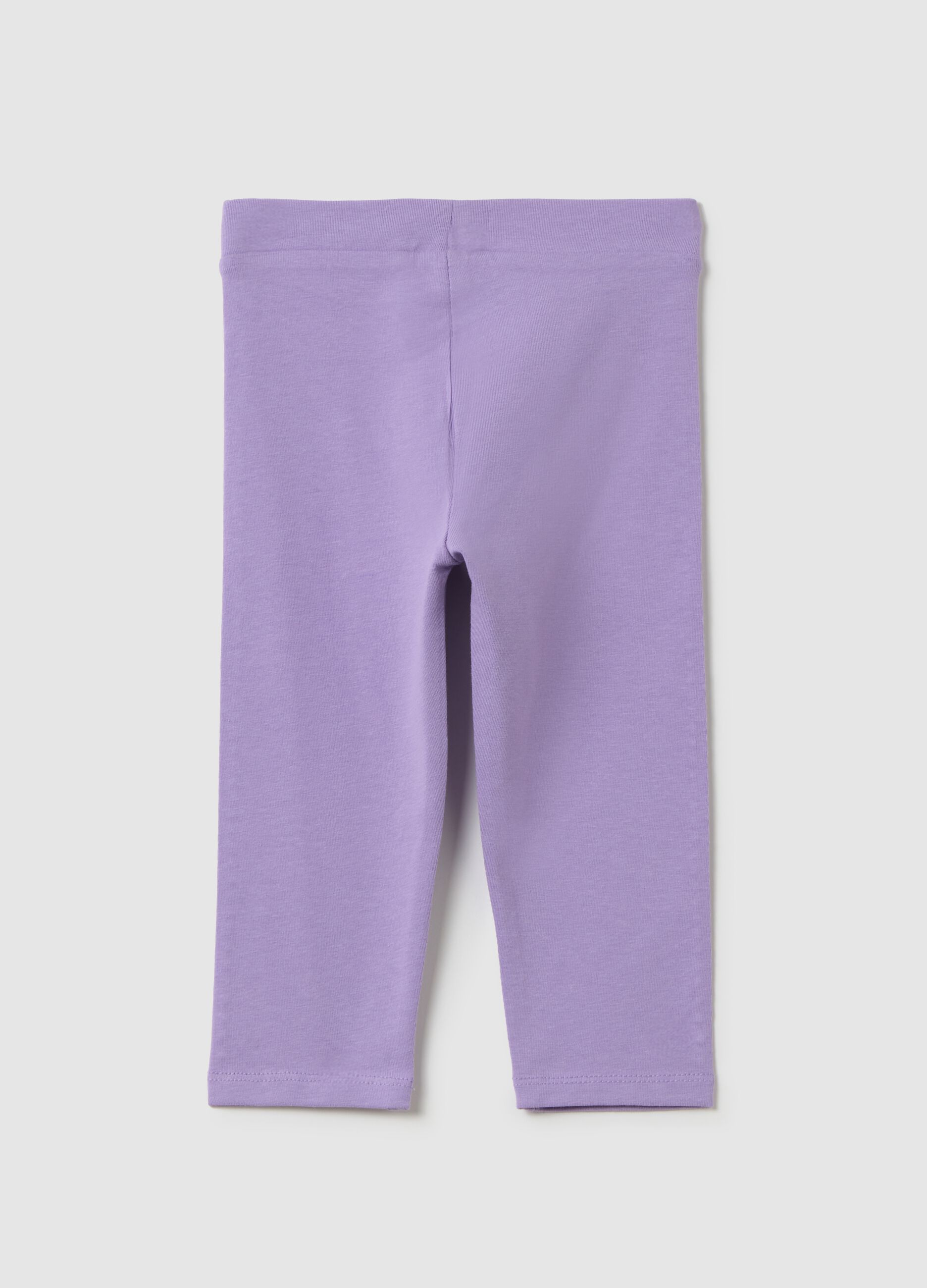 Girls' Stretch Cotton Purple Leggings