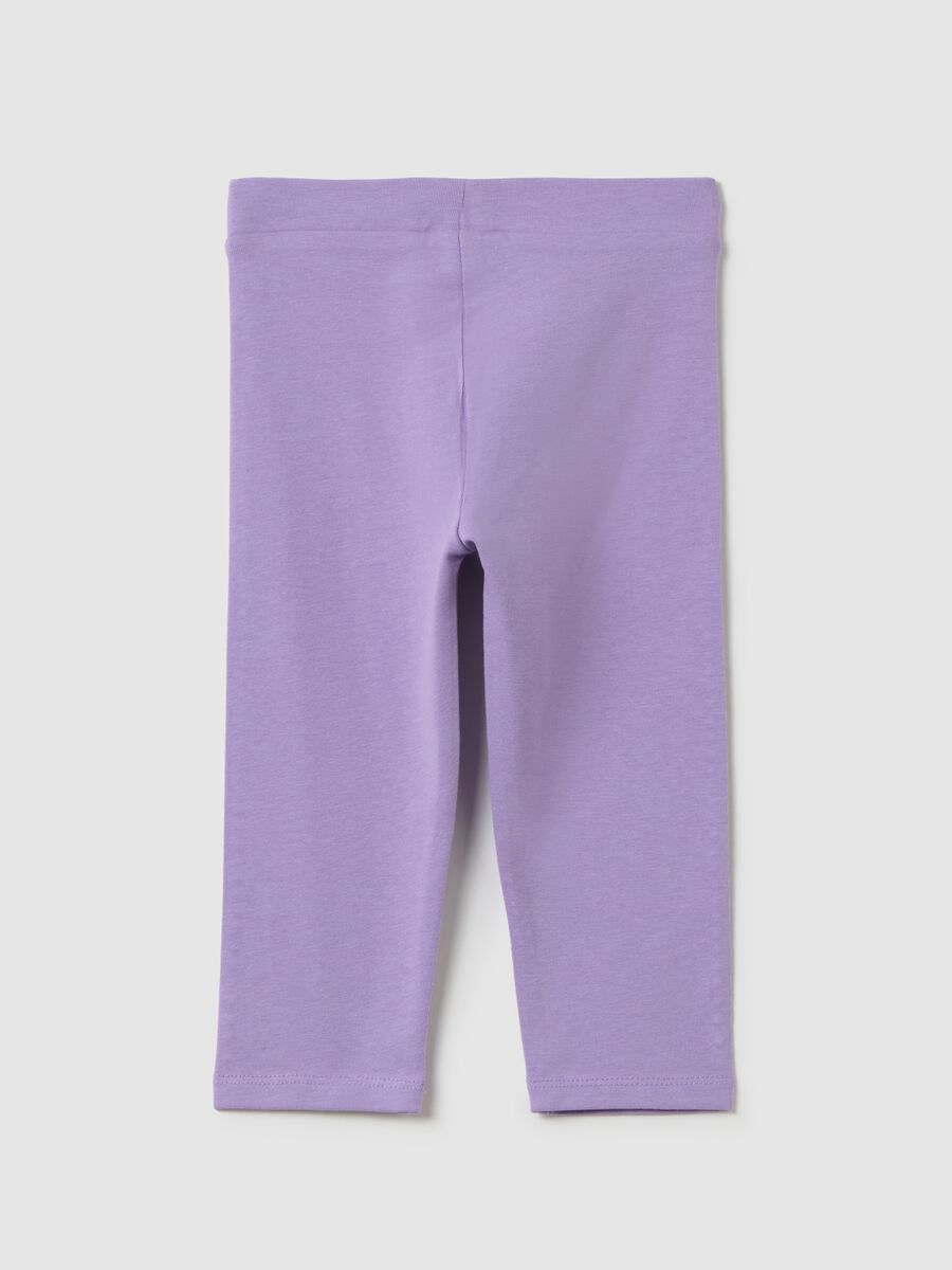 Girls' Stretch Cotton Purple Leggings_3