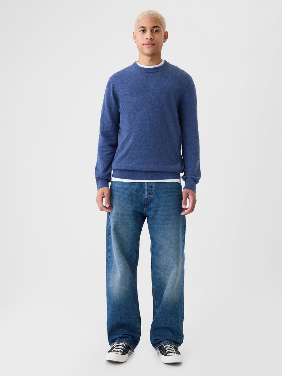 Mélange pullover with round neck_1