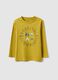 Yellow pure cotton children's T-shirt regular fit with print_0