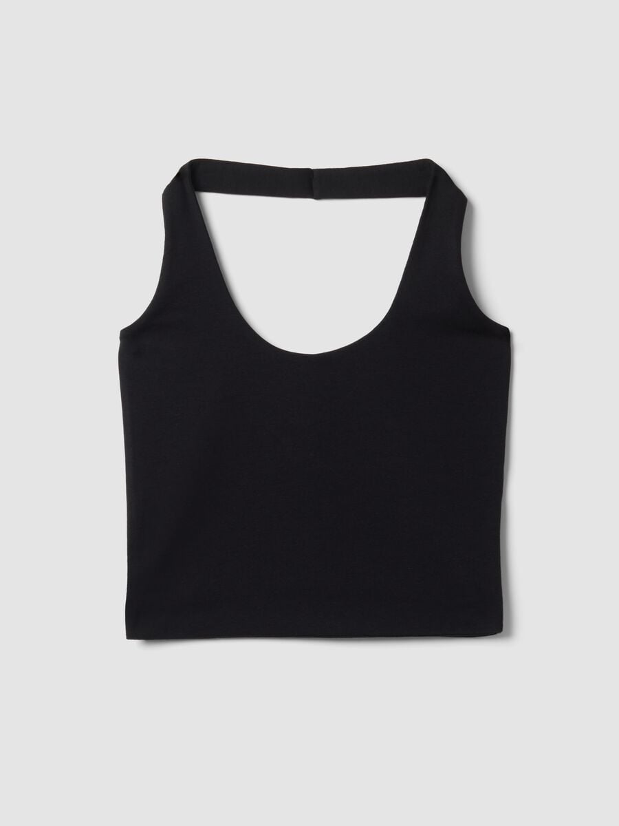 Black stretch cotton top_4