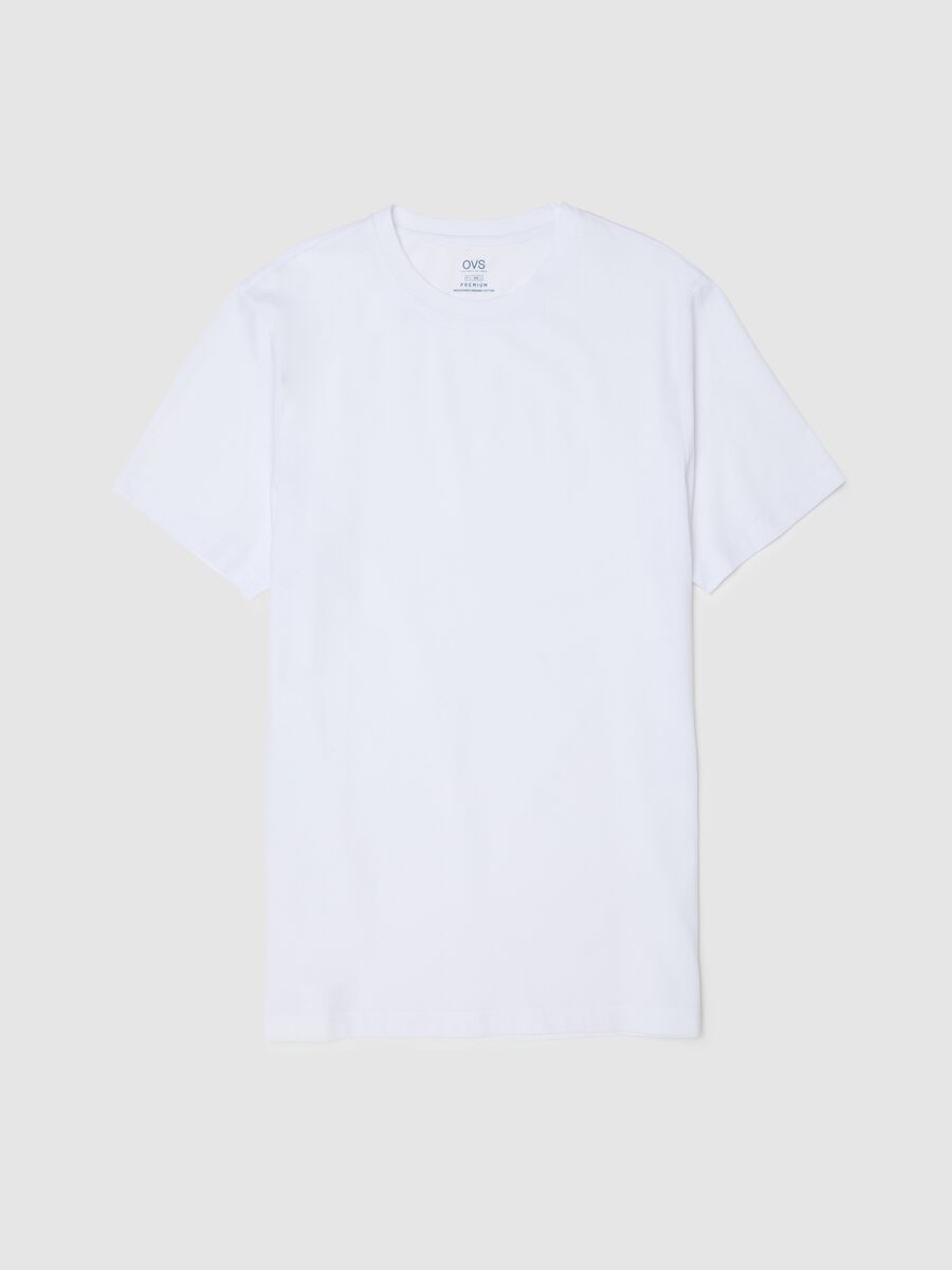 White pure cotton regular fit t-shirt_0