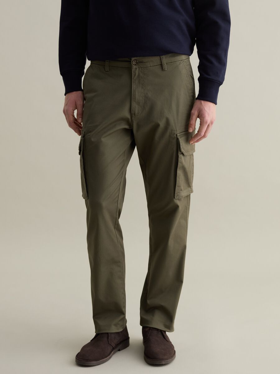 Cargo trousers in stretch cotton_1