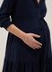 Abito blu premaman in pura viscosa con collo alla coreana_3
