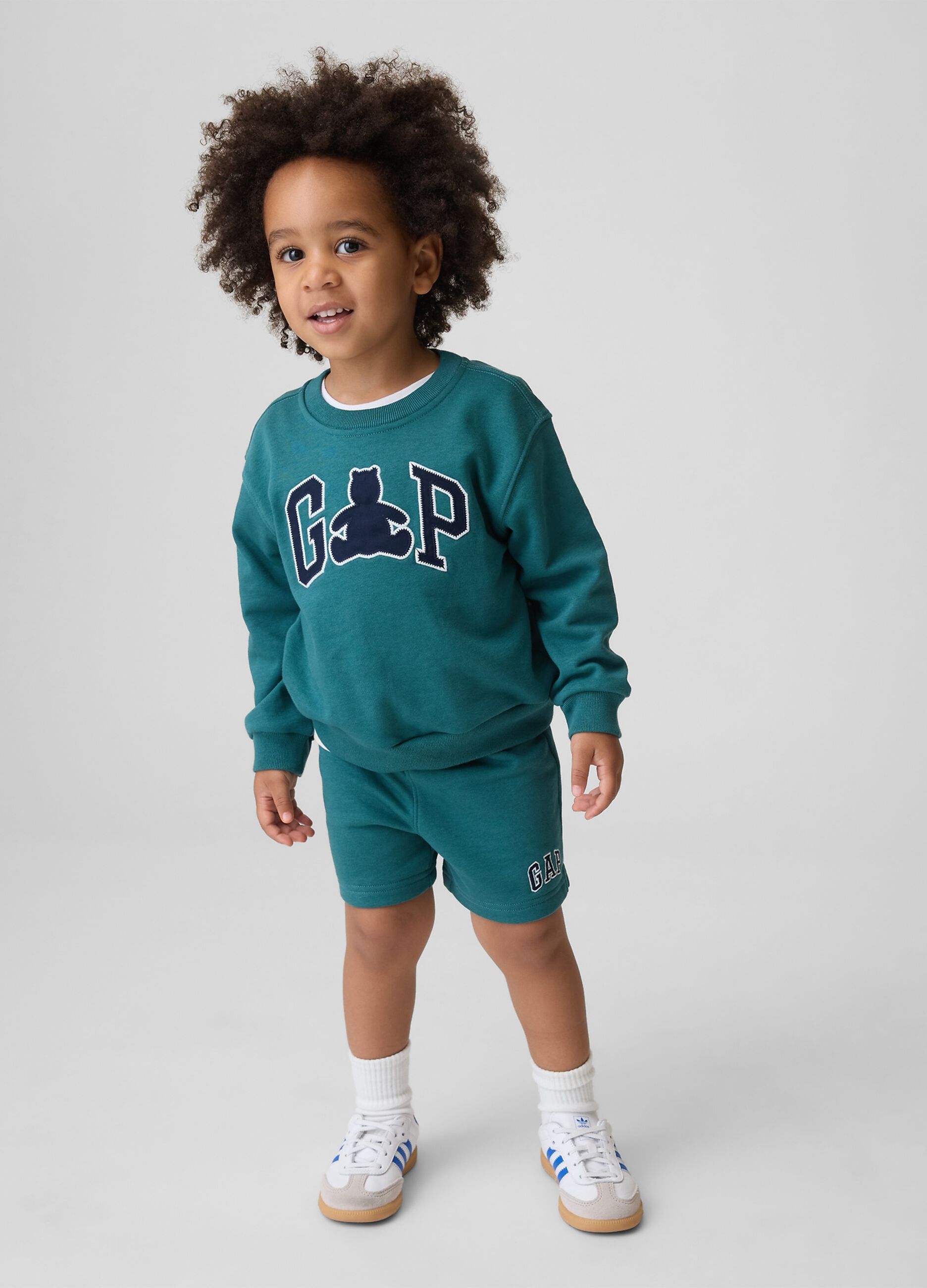 Cotton-blend sweatshirt and shorts set