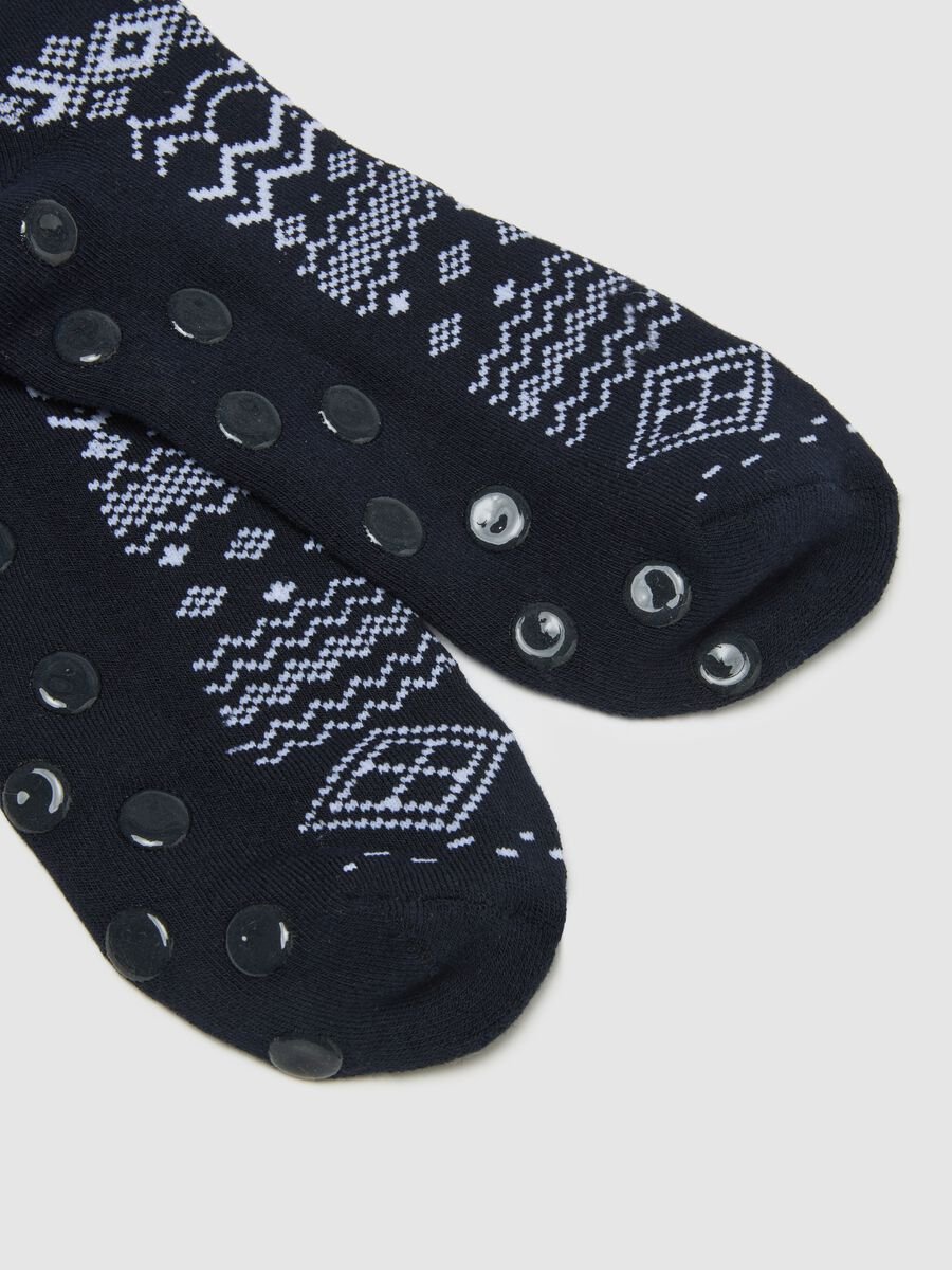 Black Stretch Cotton Blend Christmas Socks_1