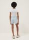Shorts azzurri in puro cotone da ragazza slim fit con profili bianchi_1