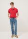 Slim fit pure cotton red short sleeve polo shirt_1